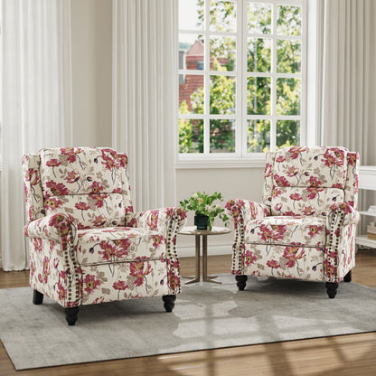 Fauteuil inclinable en cuir PU et lin à tête de clou du milieu du siècle