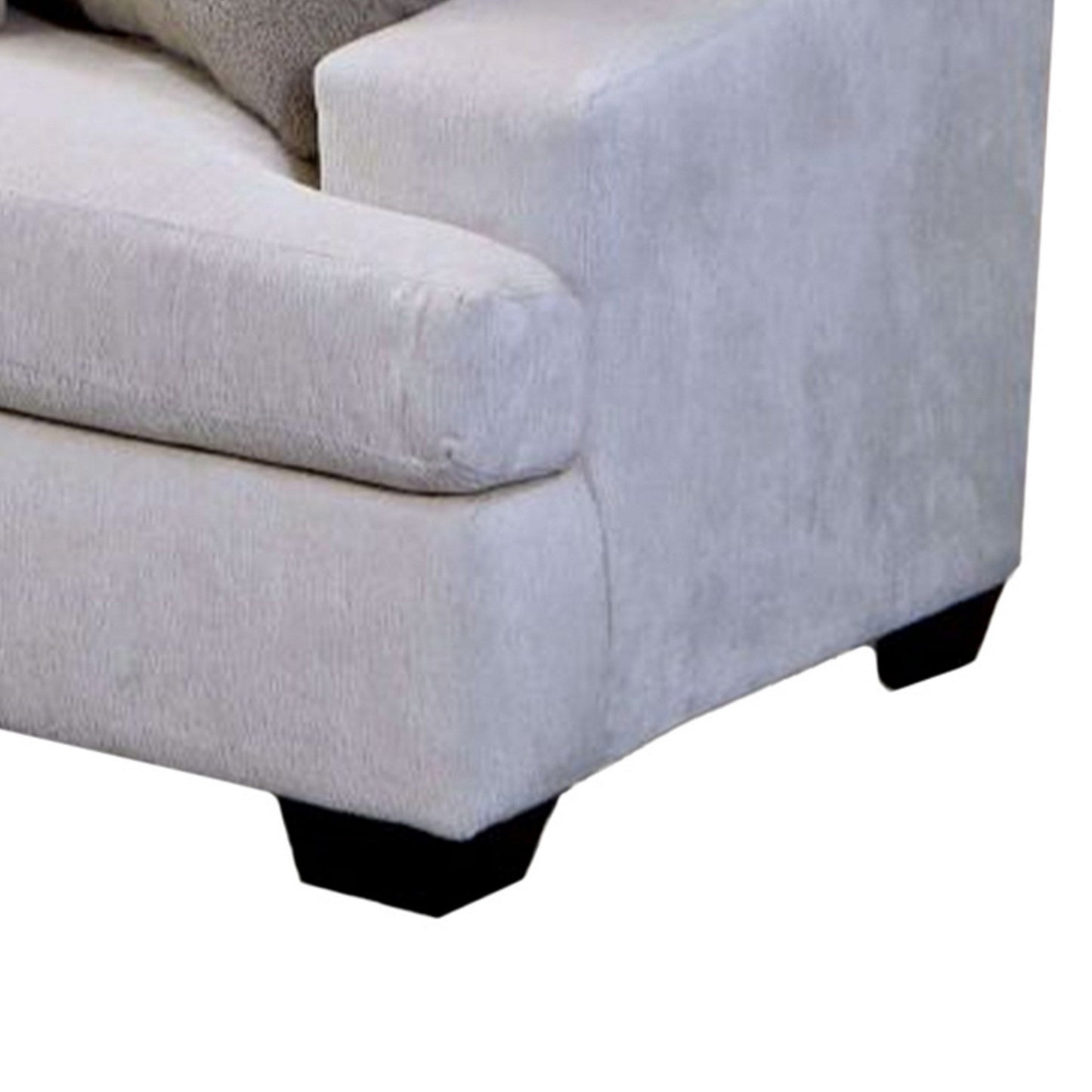 Canapé Sham, chenille ivoire, 4 coussins décoratifs, structure en bois massif, 94 pouces