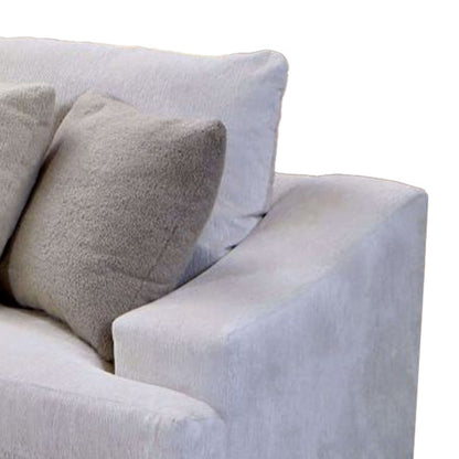 Canapé Sham, chenille ivoire, 4 coussins décoratifs, structure en bois massif, 94 pouces