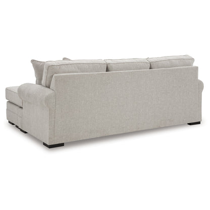 Canapé-lit Shelyn avec 4 coussins décoratifs, polyester gris sable, 97 pouces