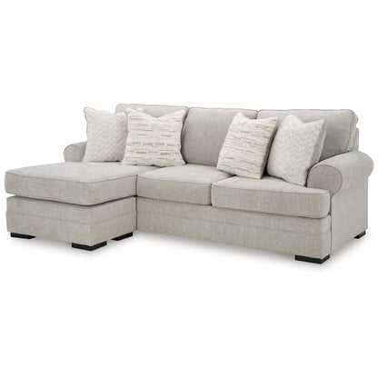 Canapé-lit Shelyn avec 4 coussins décoratifs, polyester gris sable, 97 pouces