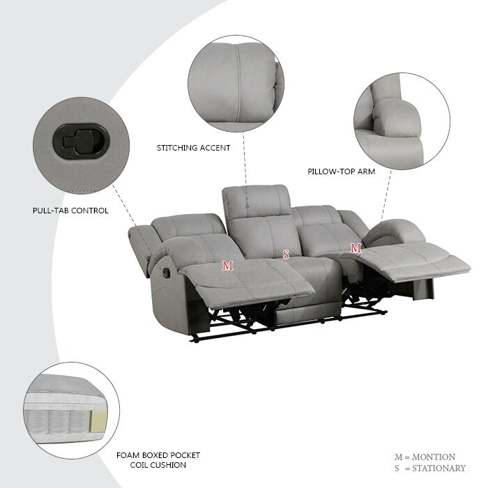 Canapé inclinable double manuel Sherwood