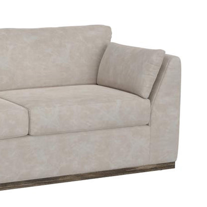 Canapé Sian, 2 plaids décoratifs, dossier avec coussin amovible, similicuir ivoire