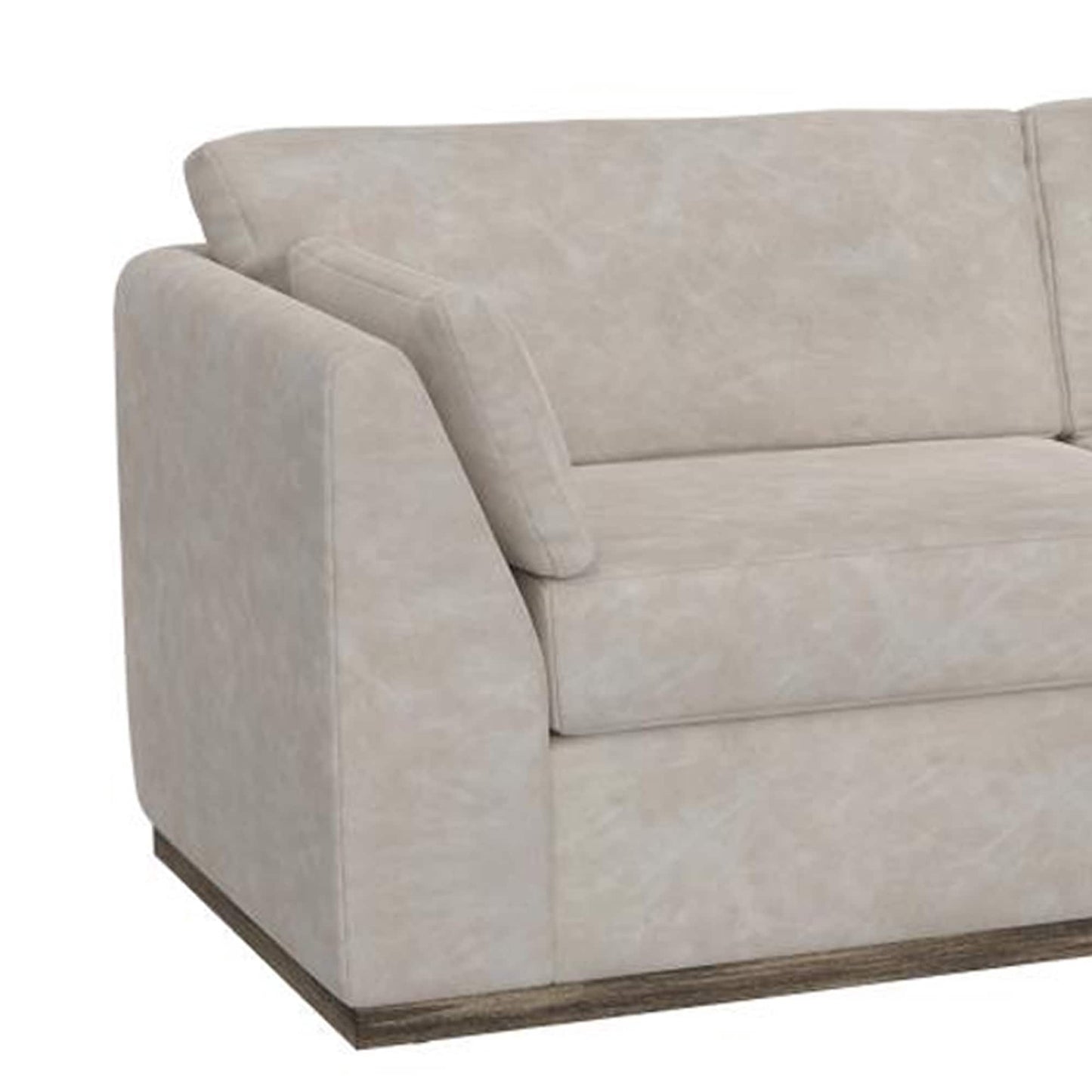 Canapé Sian, 2 plaids décoratifs, dossier avec coussin amovible, similicuir ivoire