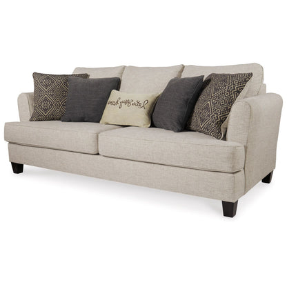 Canapé-lit Queen Sidwell, polyester beige, 5 coussins décoratifs, 95 pouces
