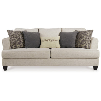 Canapé-lit Queen Sidwell, polyester beige, 5 coussins décoratifs, 95 pouces