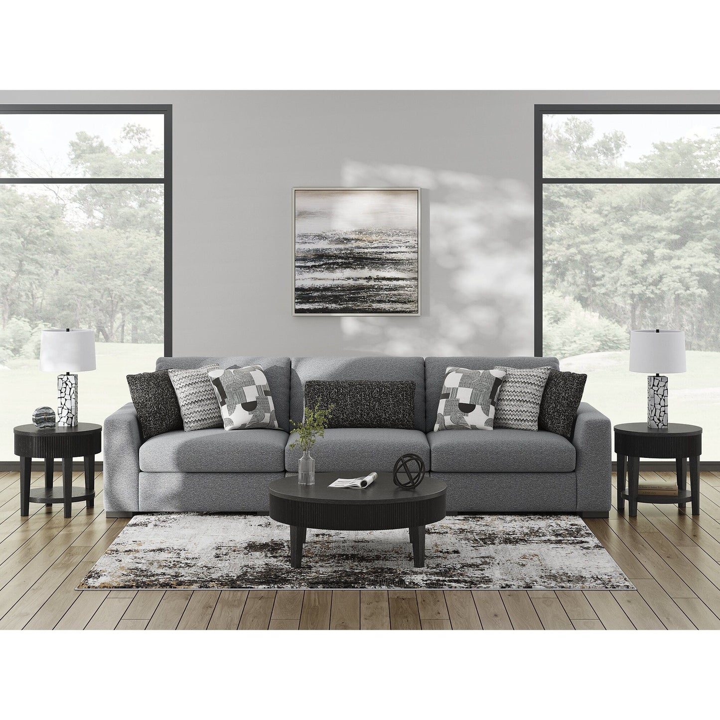 Canapé 3 pièces Signature Design by Ashley Bealton gris - 140 L x 44 P x 41 H