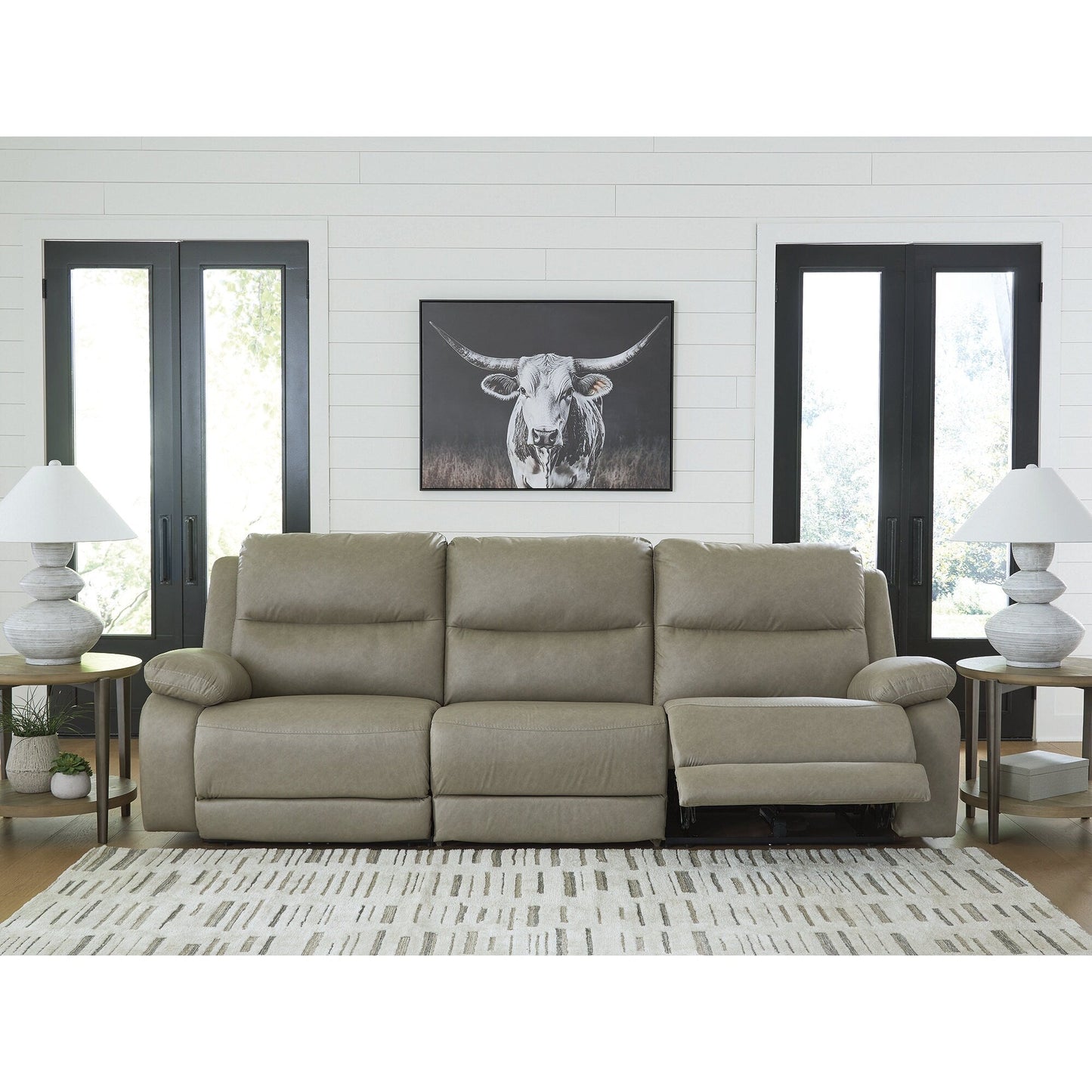 Canapé sectionnel inclinable électrique Signature Design by Ashley Brannigan gris 3 pièces - 112 L x 41 P x 42 H