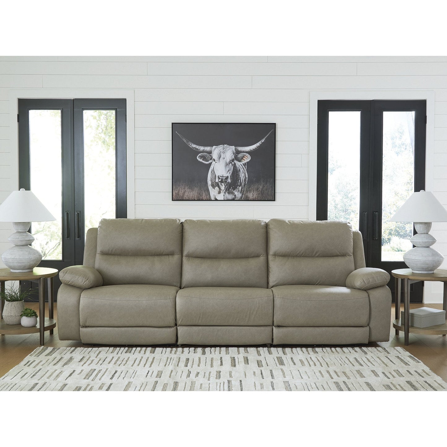 Canapé sectionnel inclinable électrique Signature Design by Ashley Brannigan gris 3 pièces - 112 L x 41 P x 42 H