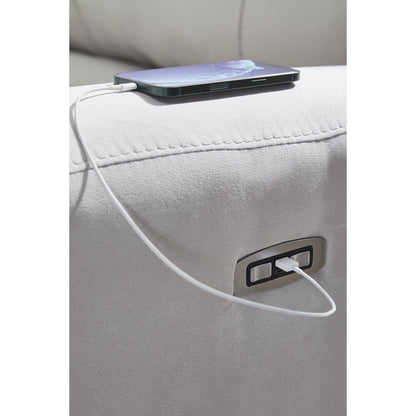 Canapé sectionnel inclinable électrique Signature Design by Ashley Grafton Pike Gray 3 pièces - 116 L x 41 P x 43 H