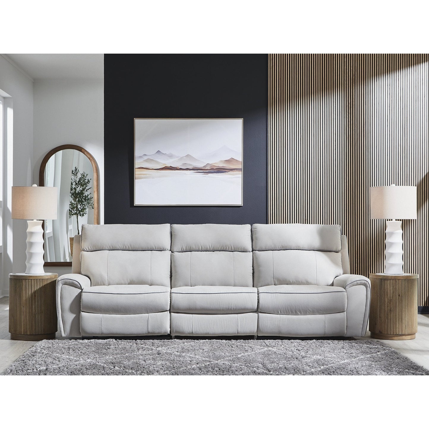 Canapé sectionnel inclinable électrique Signature Design by Ashley Grafton Pike Gray 3 pièces - 116 L x 41 P x 43 H