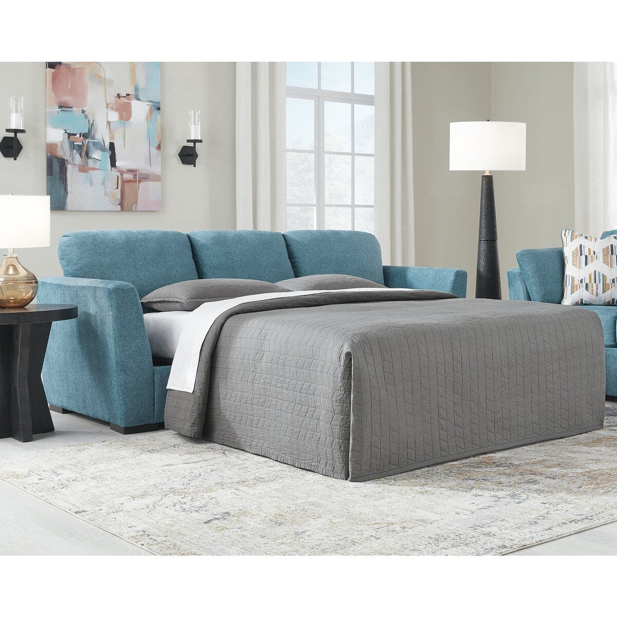 Canapé-lit Queen Keerwick bleu sarcelle Signature Design by Ashley - 94 L x 41 P x 39 H