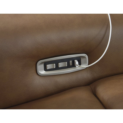Canapé sectionnel inclinable électrique 3 pièces Signature Design by Ashley Rally-Up Brown - 116 L x 40 P x 34 H