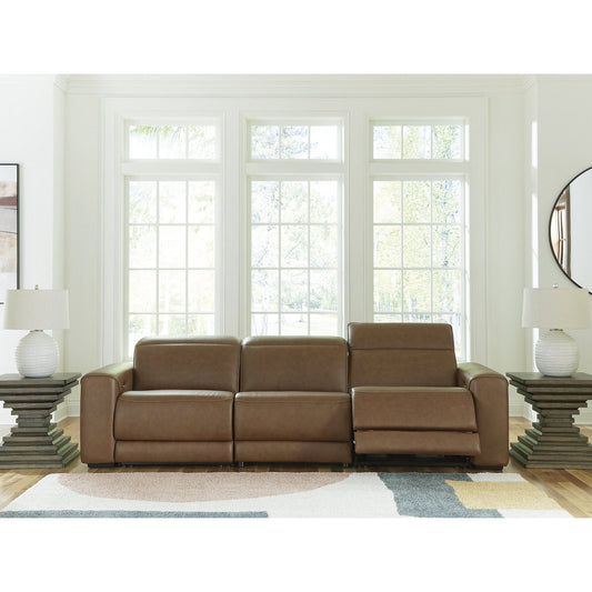 Canapé sectionnel inclinable électrique 3 pièces Signature Design by Ashley Rally-Up Brown - 116 L x 40 P x 34 H