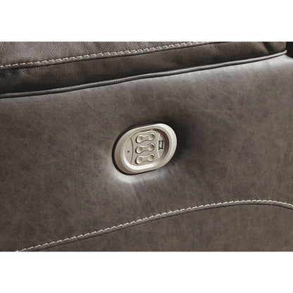 Fauteuil inclinable électrique contemporain Wurstrow avec appui-tête réglable, couleur fumée