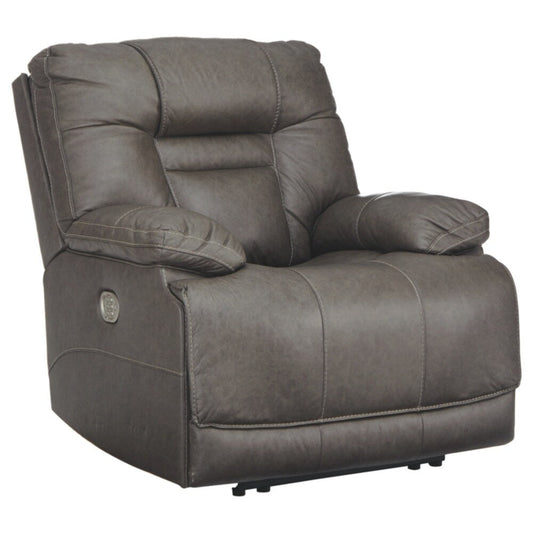 Fauteuil inclinable électrique contemporain Wurstrow avec appui-tête réglable, couleur fumée