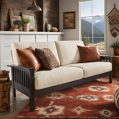 Canapé en bois de style mission Sigulda