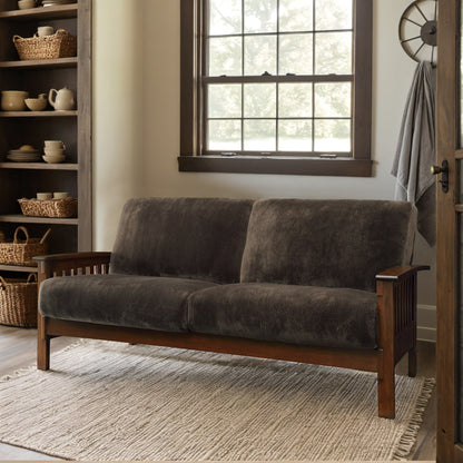 Canapé en bois de style mission Sigulda