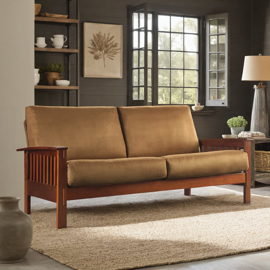 Canapé en bois de style mission Sigulda