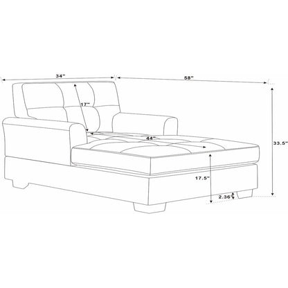 Chaise longue large Silva 34