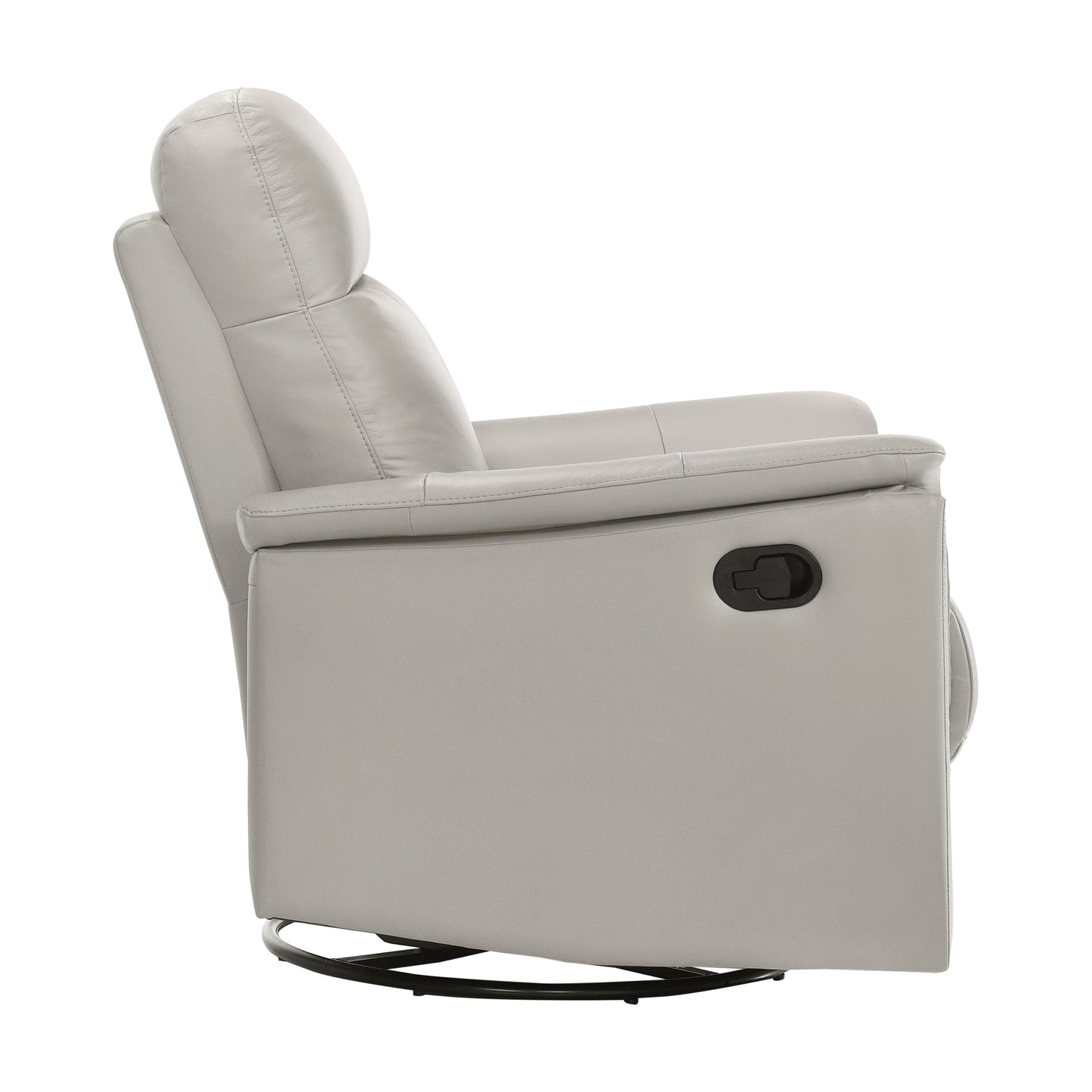 Fauteuil inclinable rembourré en cuir argenté, pivotant et mobile, mobilier de salon moderne, confortable, 1 pièce