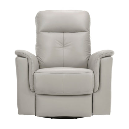 Fauteuil inclinable rembourré en cuir argenté, pivotant et mobile, mobilier de salon moderne, confortable, 1 pièce