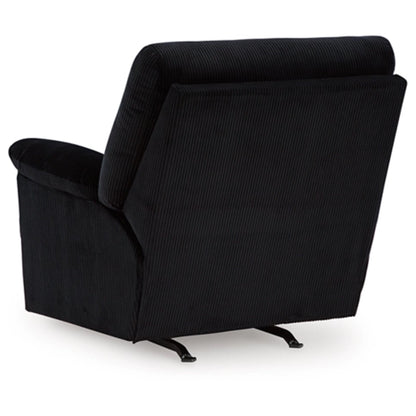 Fauteuil d'appoint inclinable manuel Simy, 40 pouces, velours côtelé polyester noir