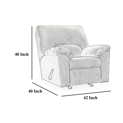 Fauteuil inclinable à bascule Simy, accoudoirs coussinés, velours côtelé bleu marine foncé