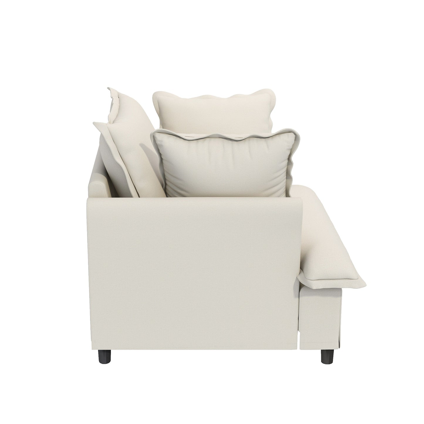 Module de canapé 1 place pour canapé sectionnel modulaire, fauteuil à assise large en chenille avec coussins, canapé 1 place rembourré