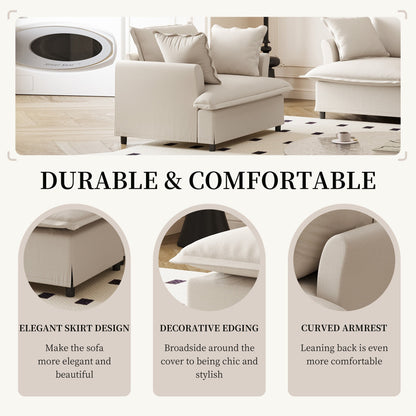 Module de canapé 1 place pour canapé sectionnel modulaire, fauteuil à assise large en chenille avec coussins, canapé 1 place rembourré