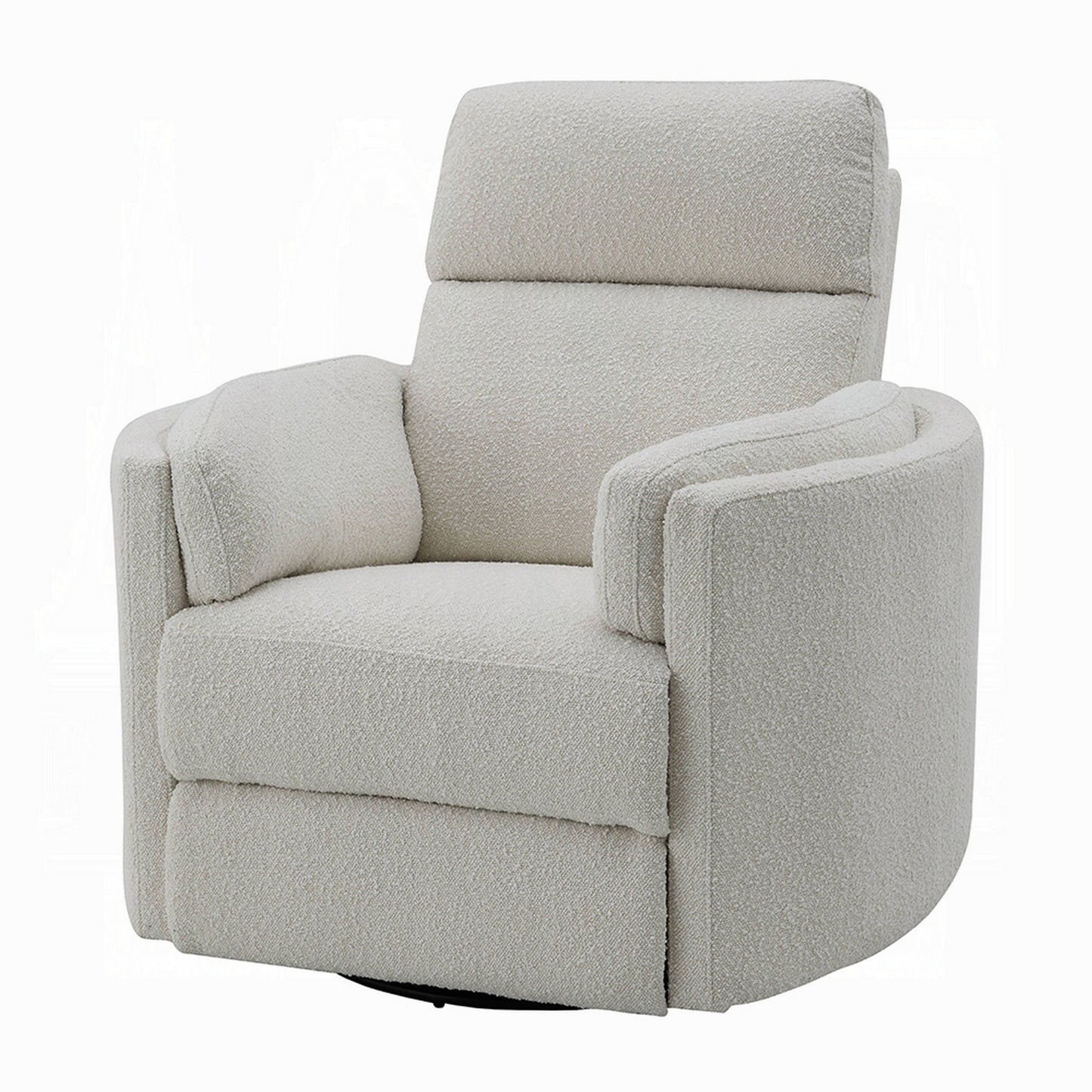 Fauteuil inclinable pivotant Siri, boucle beige moelleuse, coussin moelleux