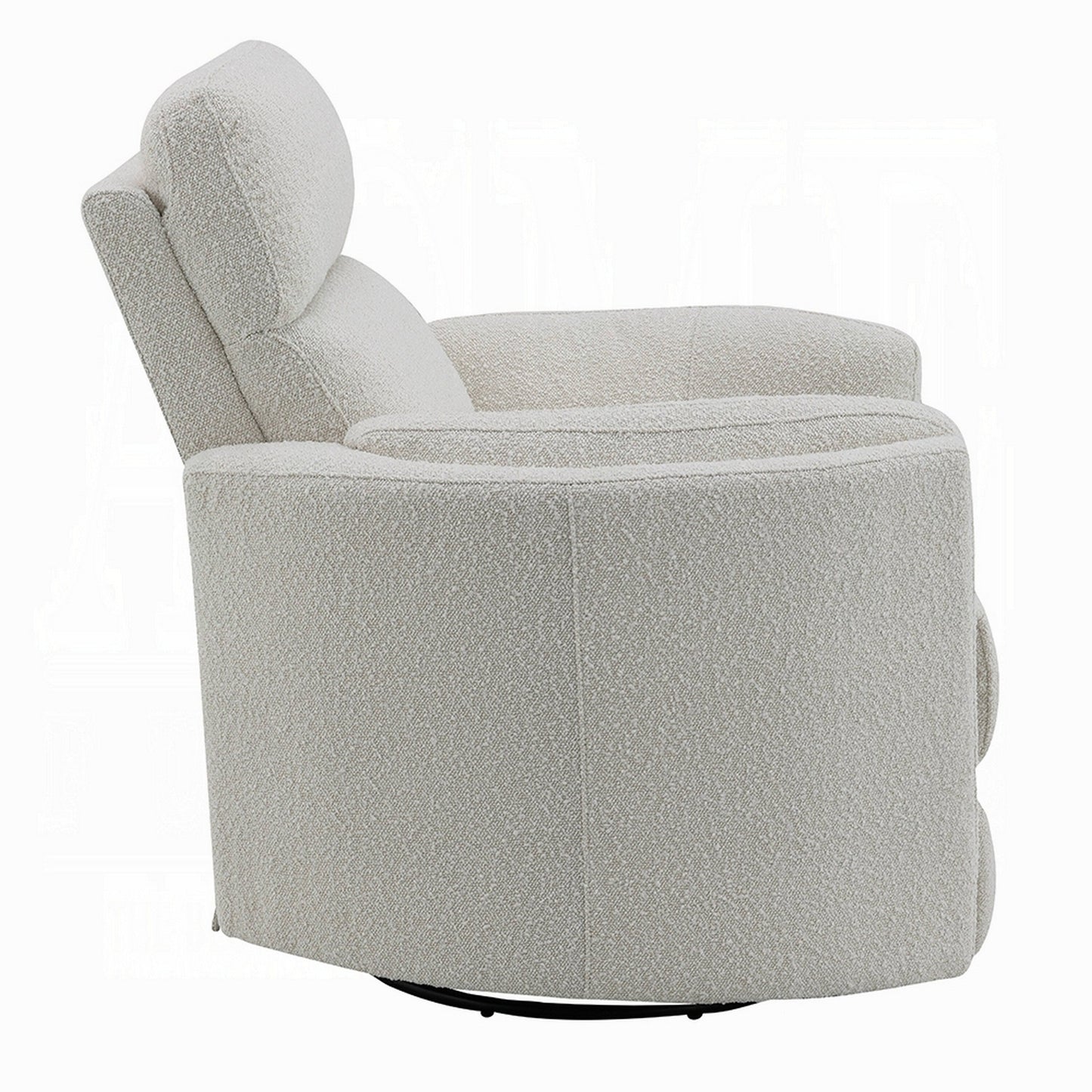 Fauteuil inclinable pivotant Siri, boucle beige moelleuse, coussin moelleux