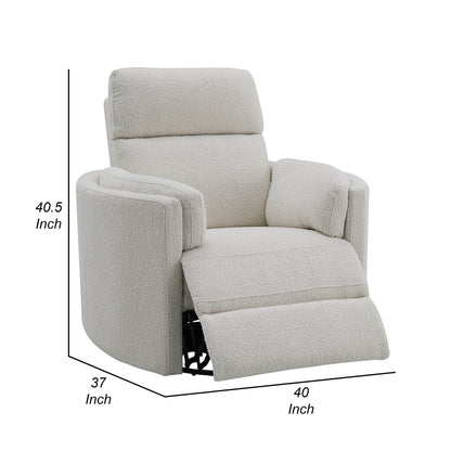 Fauteuil inclinable pivotant Siri, boucle beige moelleuse, coussin moelleux