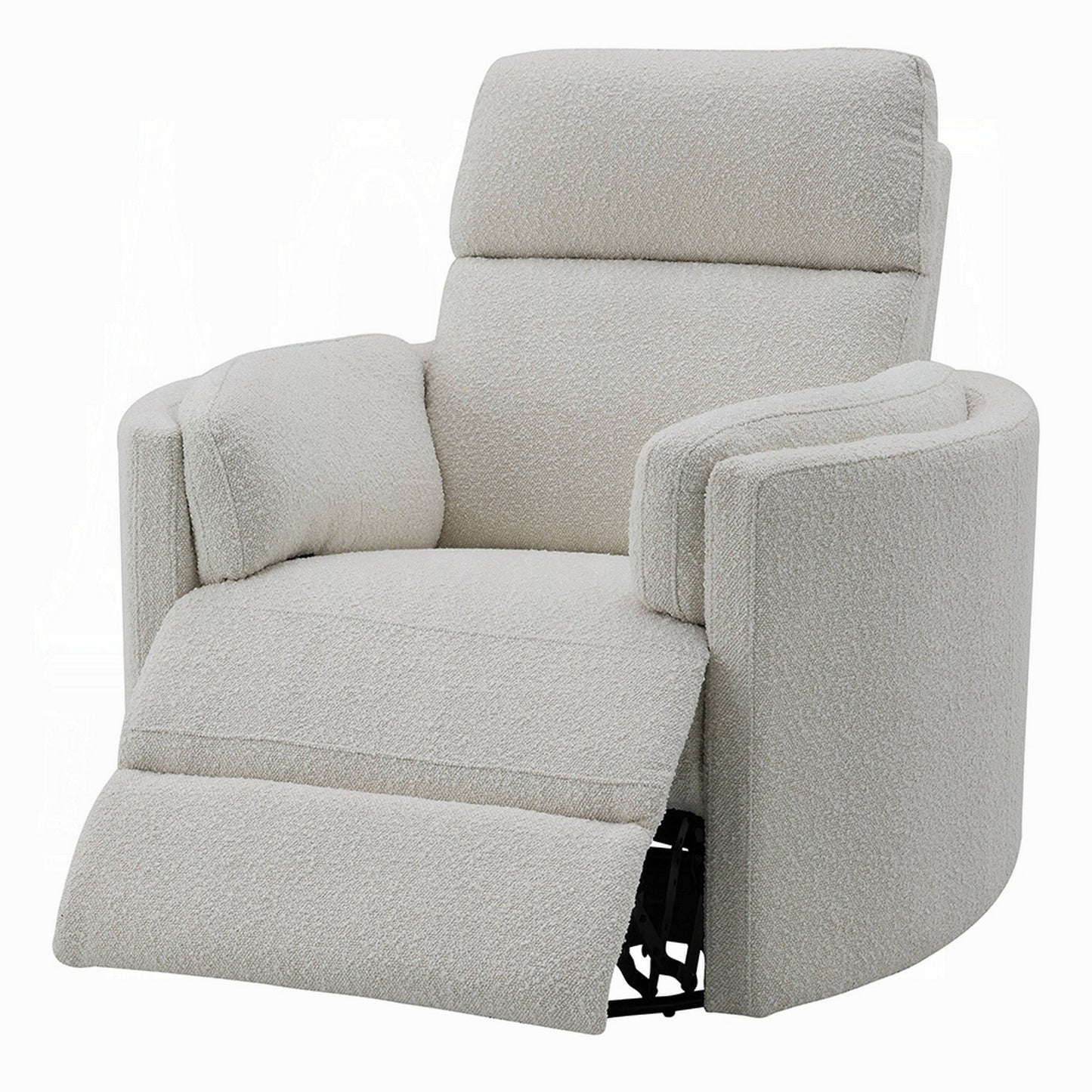 Fauteuil inclinable pivotant Siri, boucle beige moelleuse, coussin moelleux