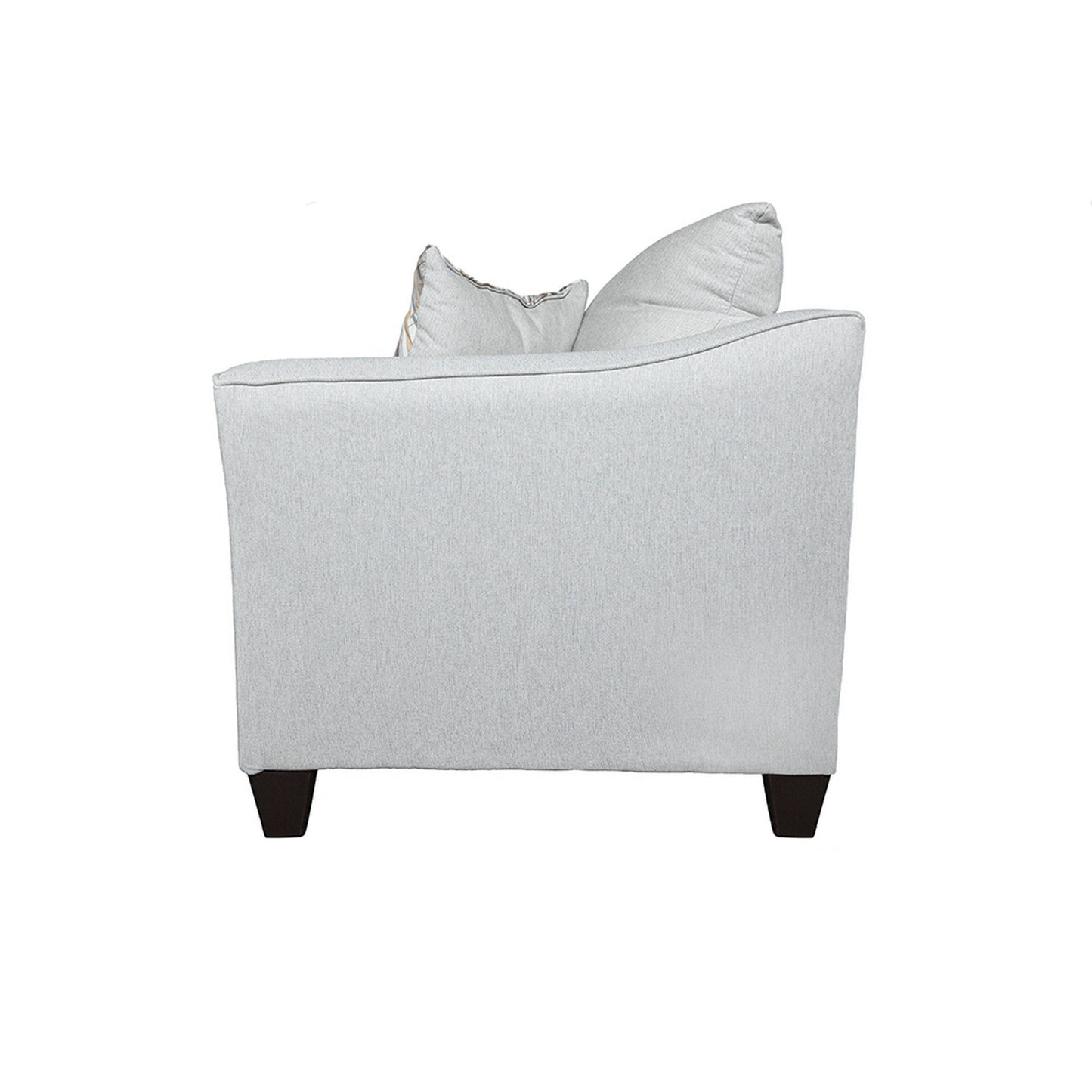 Canapé Siya, tissu gris, 82 pouces, avec accoudoirs droits et 4 coussins décoratifs