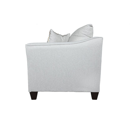 Canapé Siya, tissu gris, 82 pouces, avec accoudoirs droits et 4 coussins décoratifs