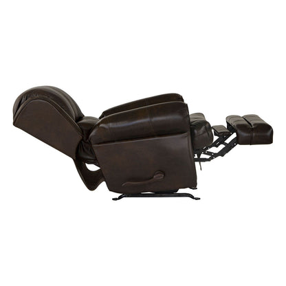 Fauteuil inclinable à bascule en cuir italien Skelt, chocolat