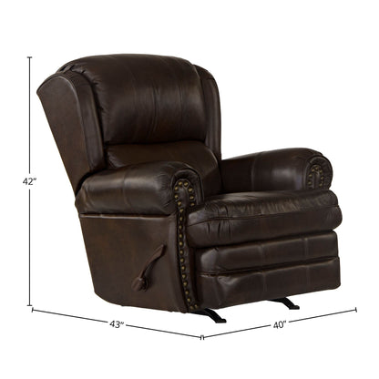 Fauteuil inclinable à bascule en cuir italien Skelt, chocolat