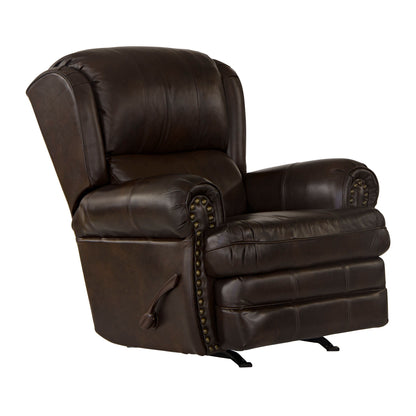 Fauteuil inclinable à bascule en cuir italien Skelt, chocolat