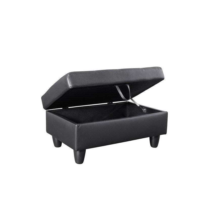 Ensemble de canapés élégants 3 pièces en similicuir noir, une élégance moderne pour votre salon