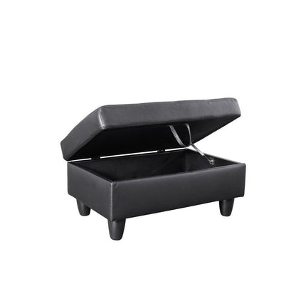 Ensemble de canapés élégants 3 pièces en similicuir noir, une élégance moderne pour votre salon