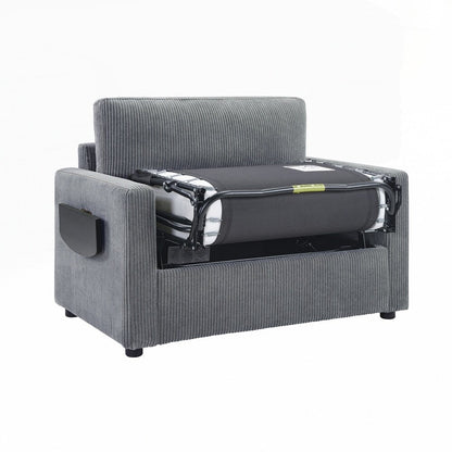 Canapé-lit deux places avec matelas pliable, poche de rangement et deux ports USB - 2 places