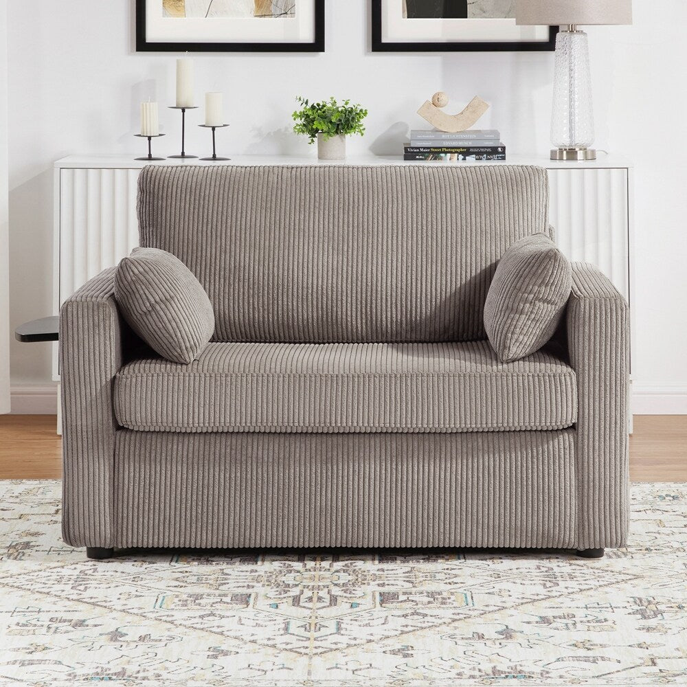 Canapé-lit deux places avec matelas pliable, poche de rangement et deux ports USB - 2 places