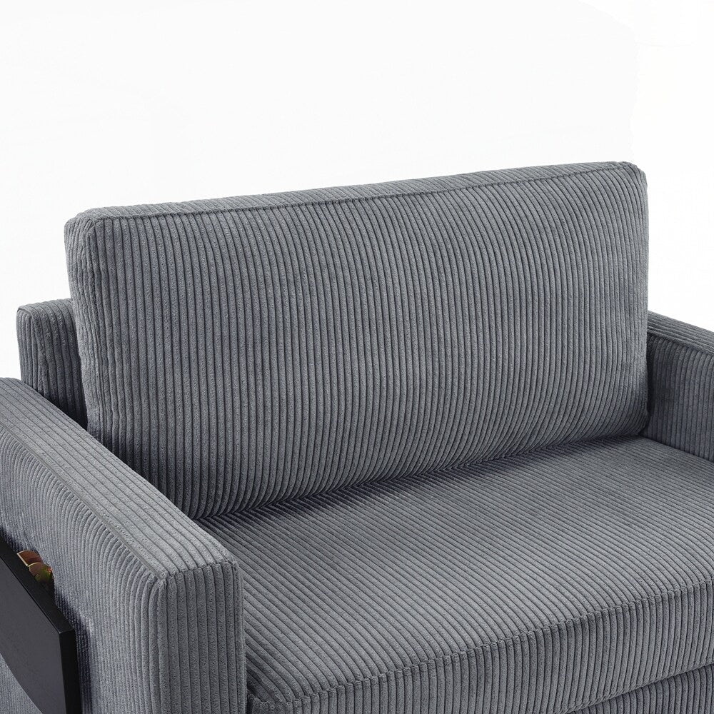 Canapé-lit deux places avec matelas pliable, poche de rangement et deux ports USB - 2 places