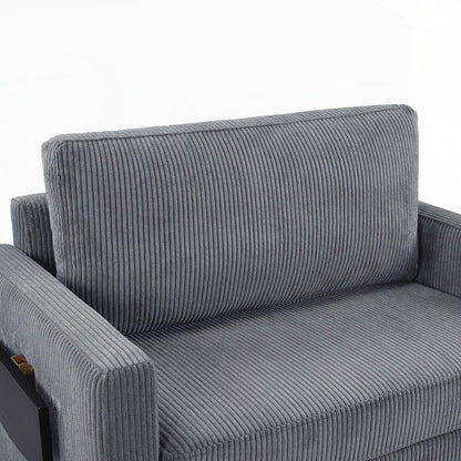 Canapé-lit deux places avec matelas pliable, poche de rangement et deux ports USB - 2 places