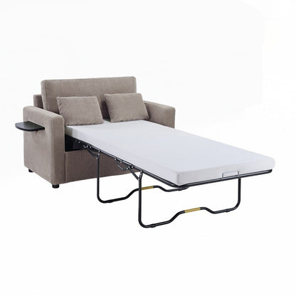 Canapé-lit deux places avec matelas pliable, poche de rangement et deux ports USB - 2 places