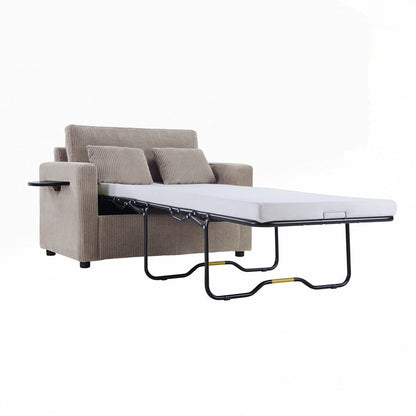 Canapé-lit deux places avec matelas pliable, poche de rangement et deux ports USB - 2 places