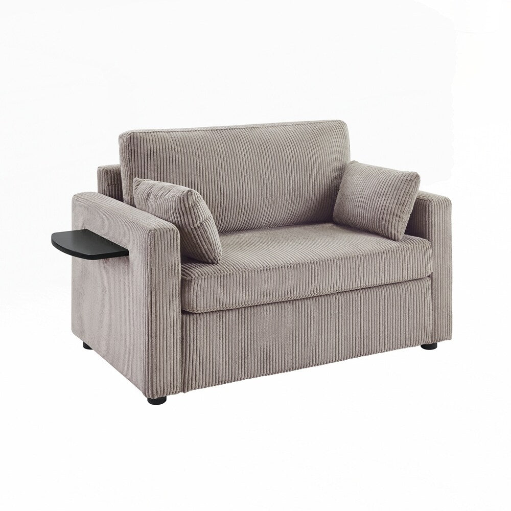 Canapé-lit deux places avec matelas pliable, poche de rangement et deux ports USB - 2 places