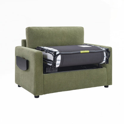 Canapé-lit deux places avec matelas pliable, poche de rangement et deux ports USB - 2 places