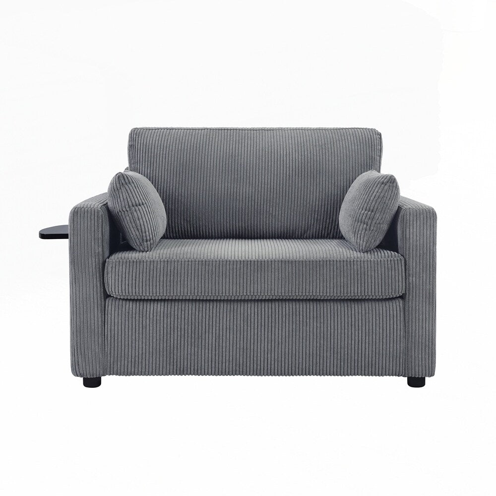 Canapé-lit deux places avec matelas pliable, poche de rangement et deux ports USB - 2 places